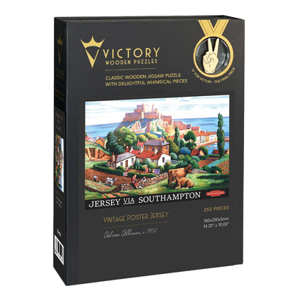 Vintage Poster - Jersey - Victory Wooden Puzzles