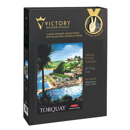 Vintage Poster - Torquay - Victory Wooden Puzzles