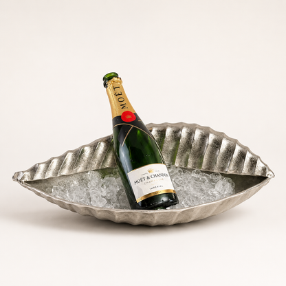 Clamshell Solid Cast Champagne Ice Bucket - Wine Cooler