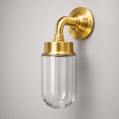 Paston ~ Bulkhead Outdoor & Bathroom Sconce Wall Light Solid Brass |  11.5 Inch