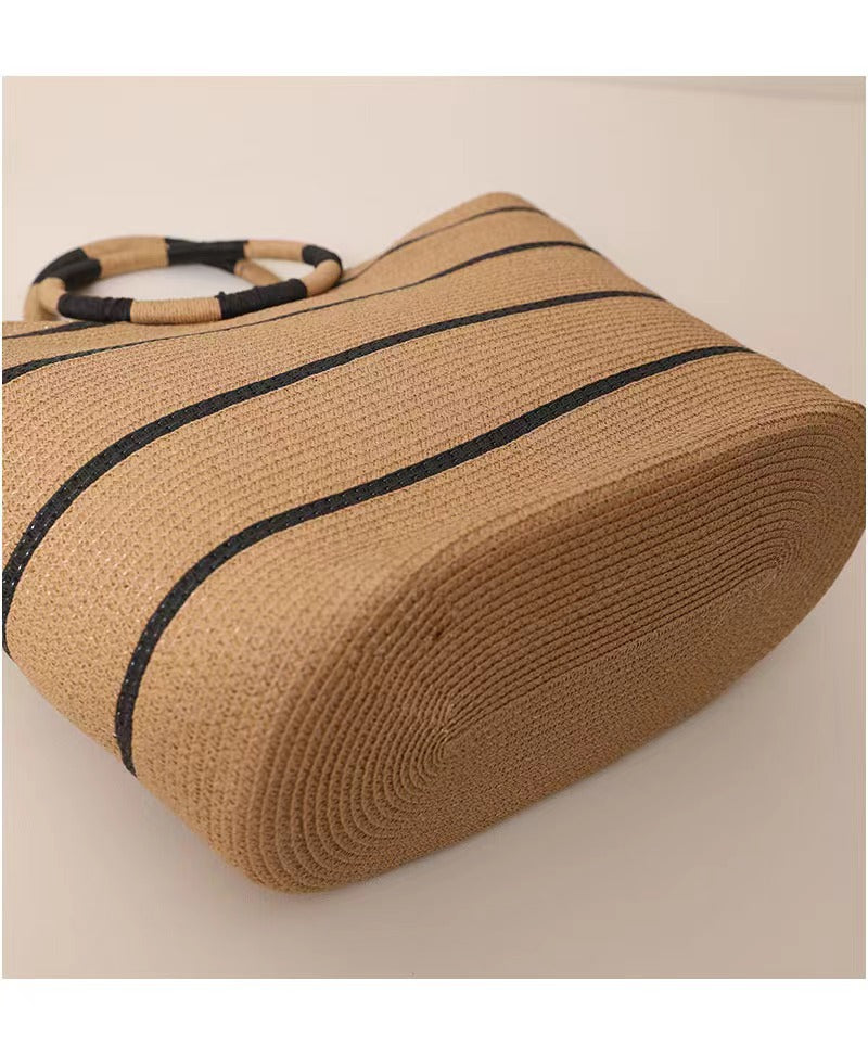 Large Capacity Round Early Woven Summer All-matching Woven Beach Bag Handbag
