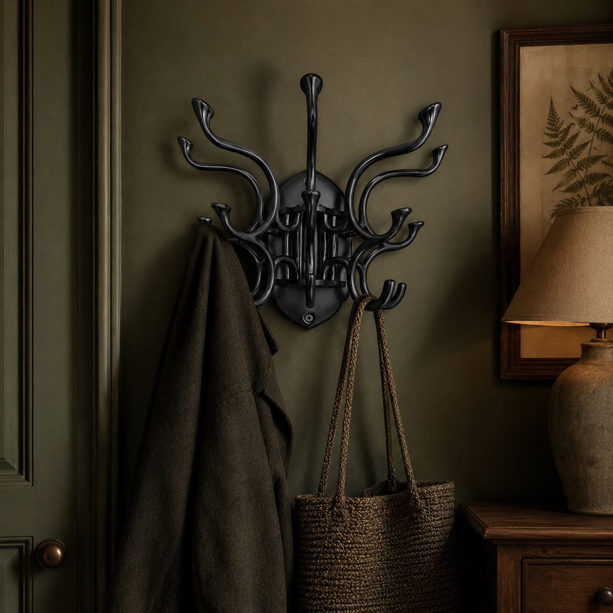 Metal Swivel Coat Rack - Polished Chrome Finish - Rustic - Handmade - Vintage Style | Art Deco