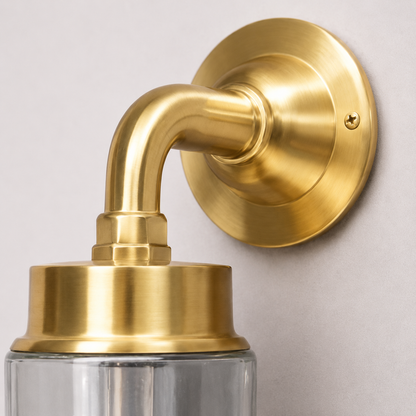 Paston ~ Bulkhead Outdoor & Bathroom Sconce Wall Light Solid Brass |  11.5 Inch
