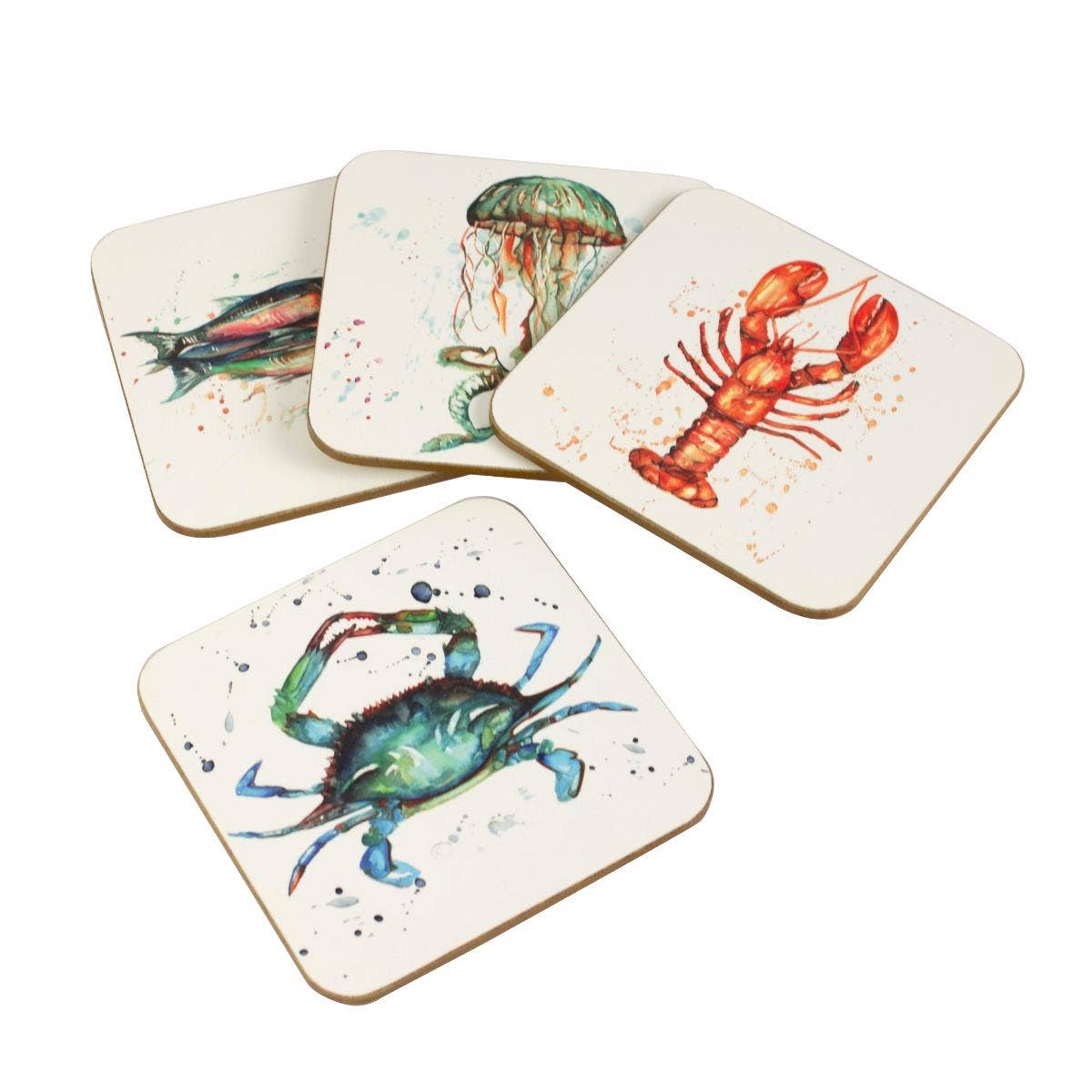 Meg Hawkins Coastal Creatures Coasters, Set of 4