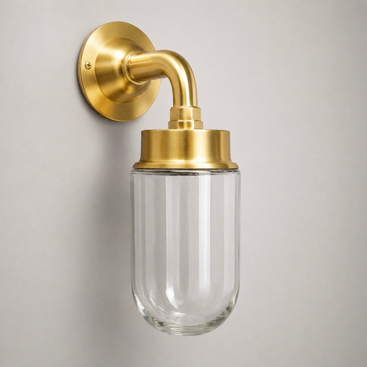 Paston ~ Bulkhead Outdoor & Bathroom Sconce Wall Light Solid Brass |  11.5 Inch