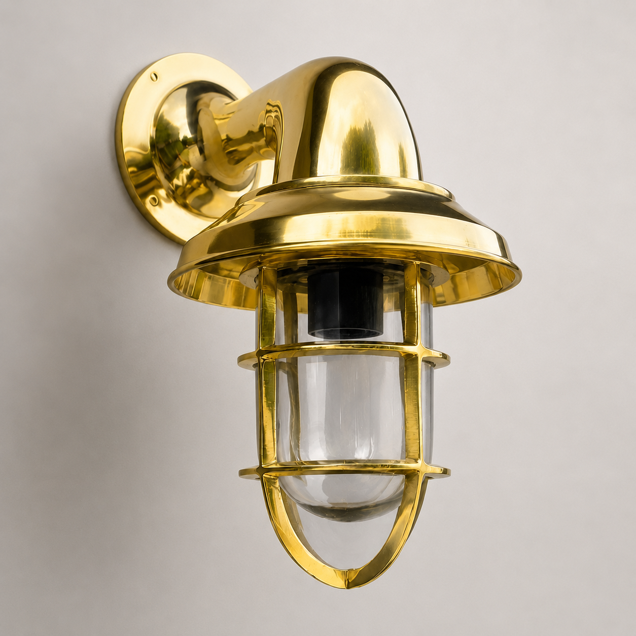 Wells ~ Solid Brass Bulkhead Outdoor & Bathroom Wall Light