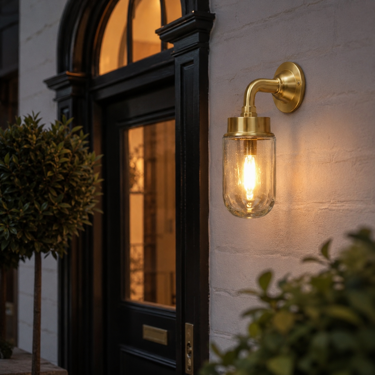Paston ~ Bulkhead Outdoor & Bathroom Sconce Wall Light Solid Brass |  11.5 Inch