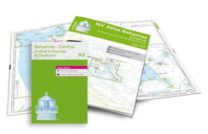 NV Atlas Bahamas 9.2 - Central Bahamas - Andros to Exumas & Eleuthera Islands. Incl. Harbour & Anchorage Pilot (Maptech Chart Kit)