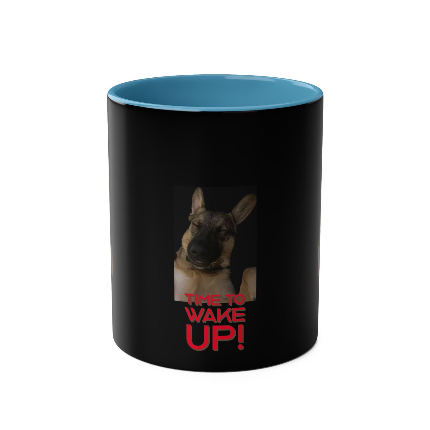 Two-Tone  'Sleepy-head' Dog Coffee Mugs, 11oz