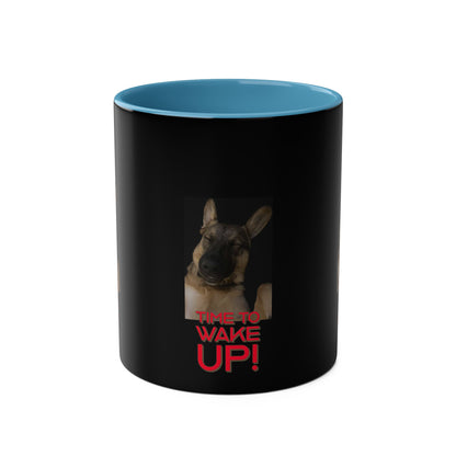 Two-Tone  'Sleepy-head' Dog Coffee Mugs, 11oz