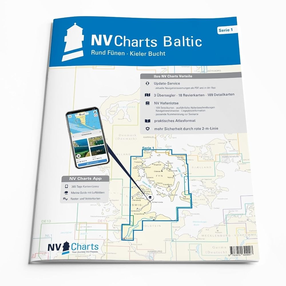 NV Charts Seekarte Ostsee Serie 1 im Atlas Format - Ründ Fünen - Kieler Bucht cover image