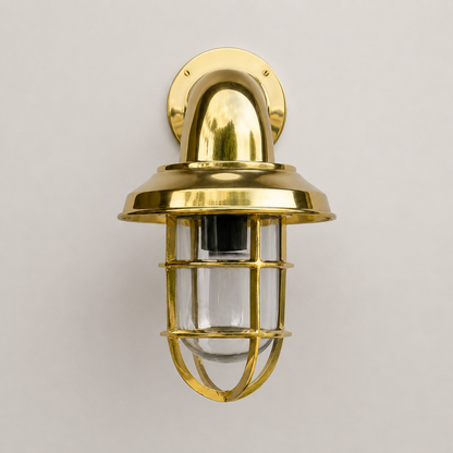 Wells ~ Solid Brass Bulkhead Outdoor & Bathroom Wall Light