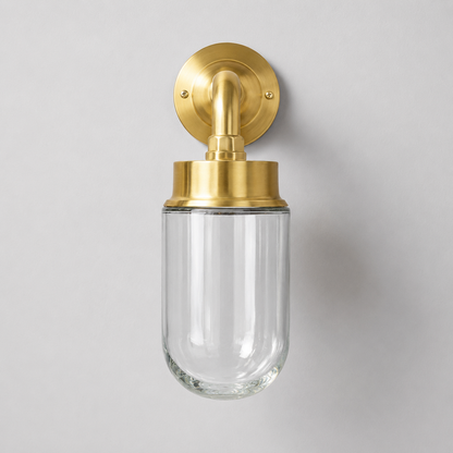 Paston ~ Bulkhead Outdoor & Bathroom Sconce Wall Light Solid Brass |  11.5 Inch