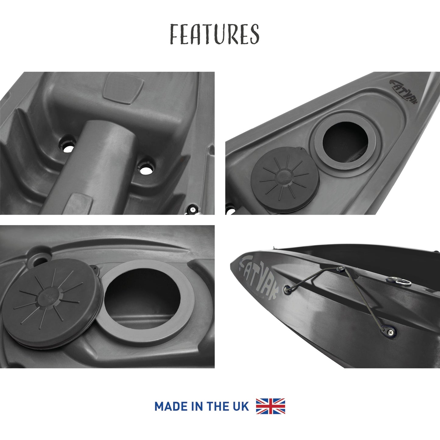 Kaafu Eco Solo Kayak | 100% Ocean Plastic | Black | Lightweight & Stable