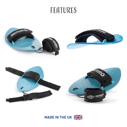 Odyssey Bodysurfing Handplane | 100% Ocean Plastic | Aqua | Wave Control