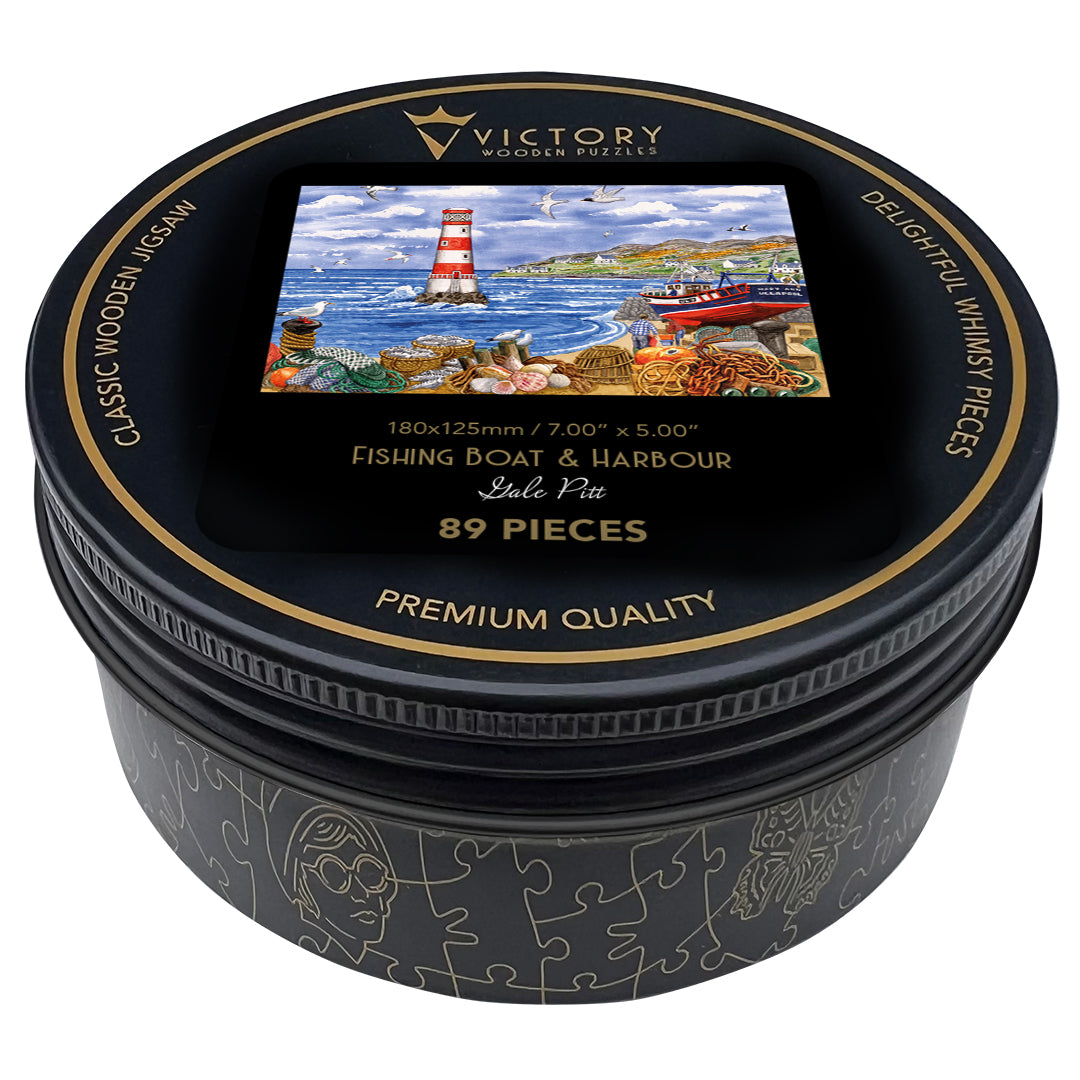 Fishing Boat & Harbour MINI QT Victory Wooden Puzzles