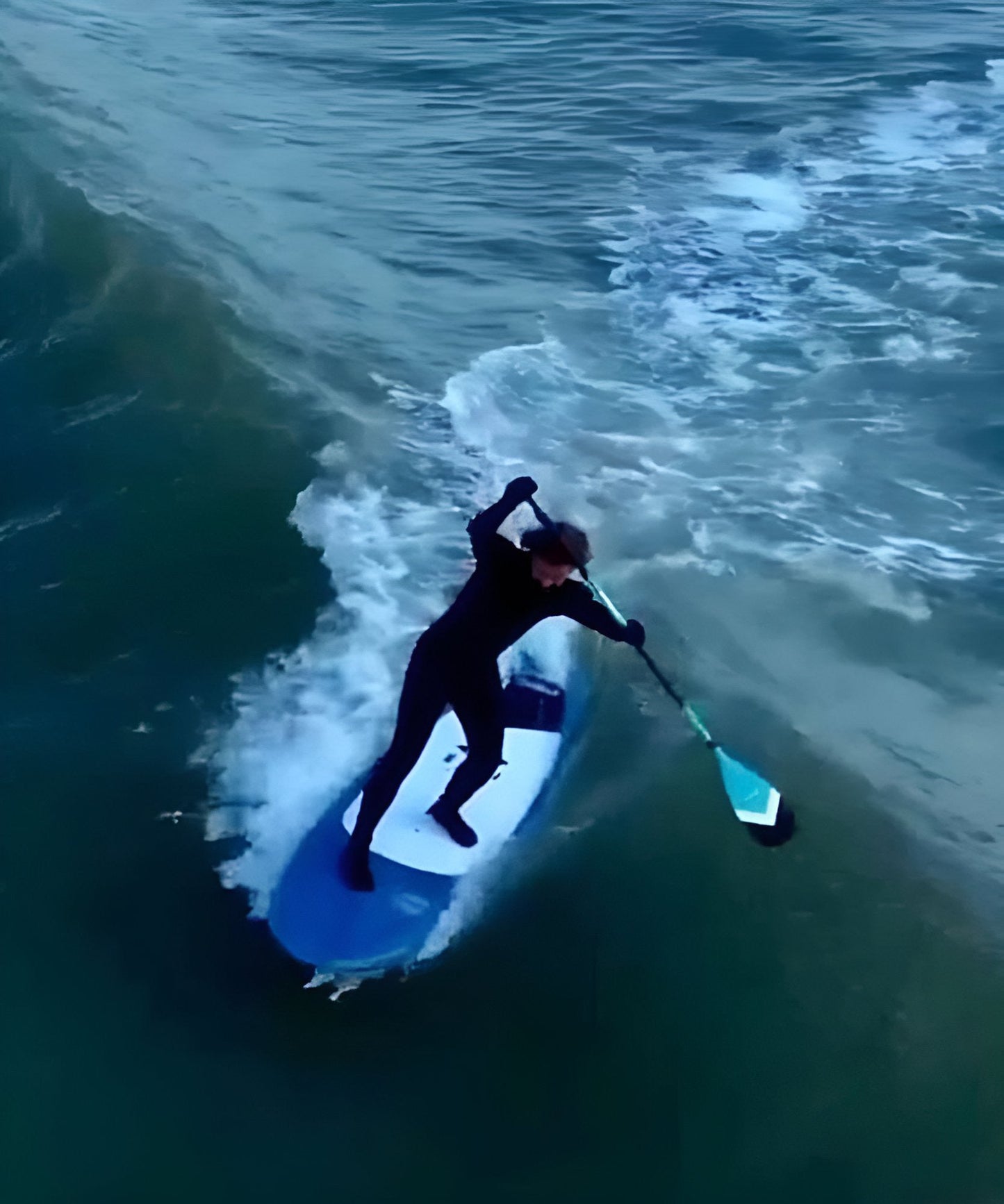 3 Piece Full Carbon Paddle Board Paddle - Blue/Pink/Black - With Free Bag