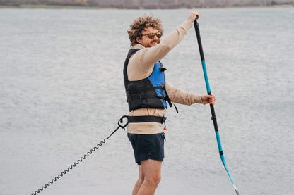 3 Piece Full Carbon Paddle Board Paddle - Blue/Pink/Black - With Free Bag