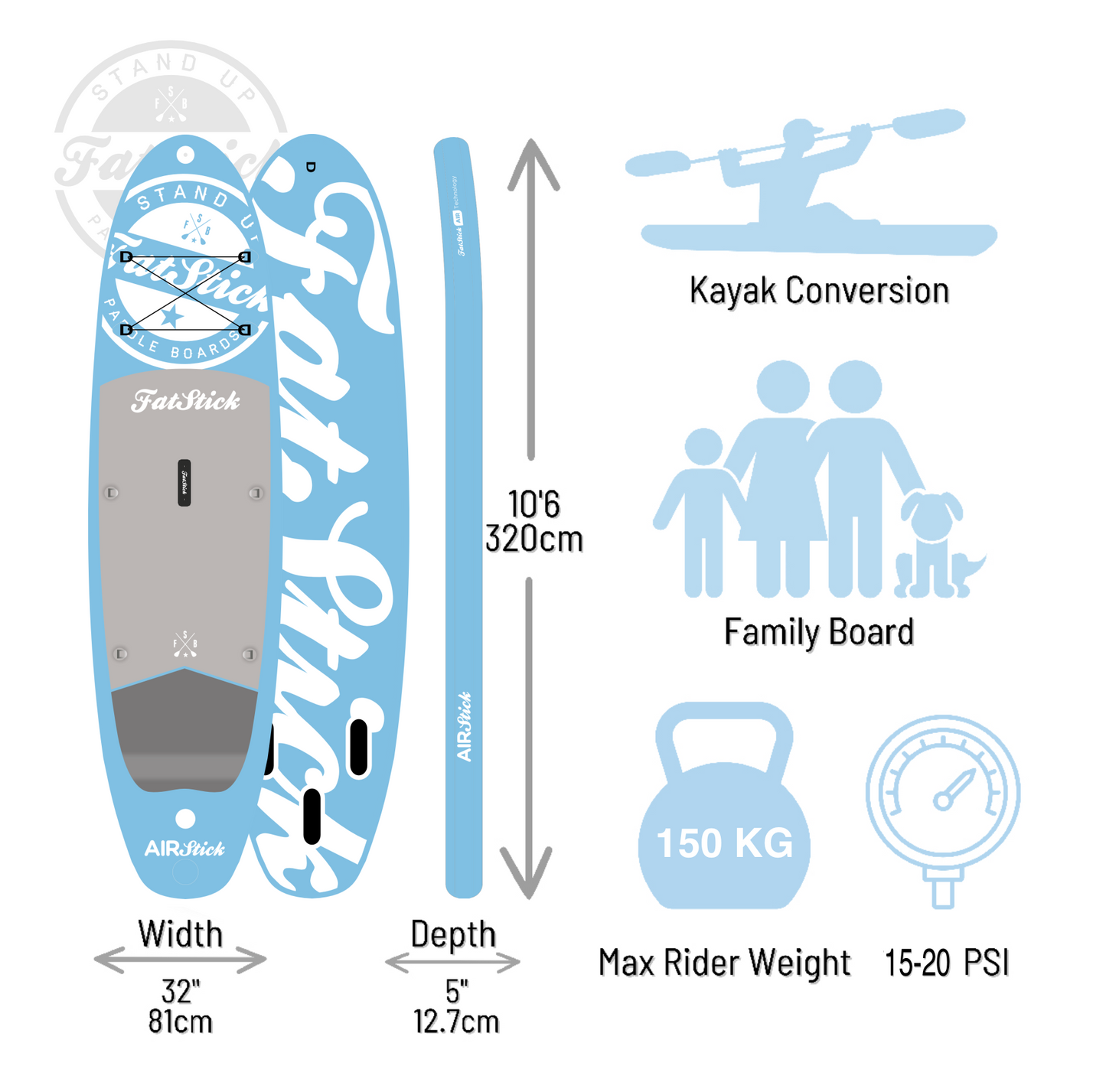 NEW 2026 AirStick 10'6 Inflatable Stand Up Paddle Board