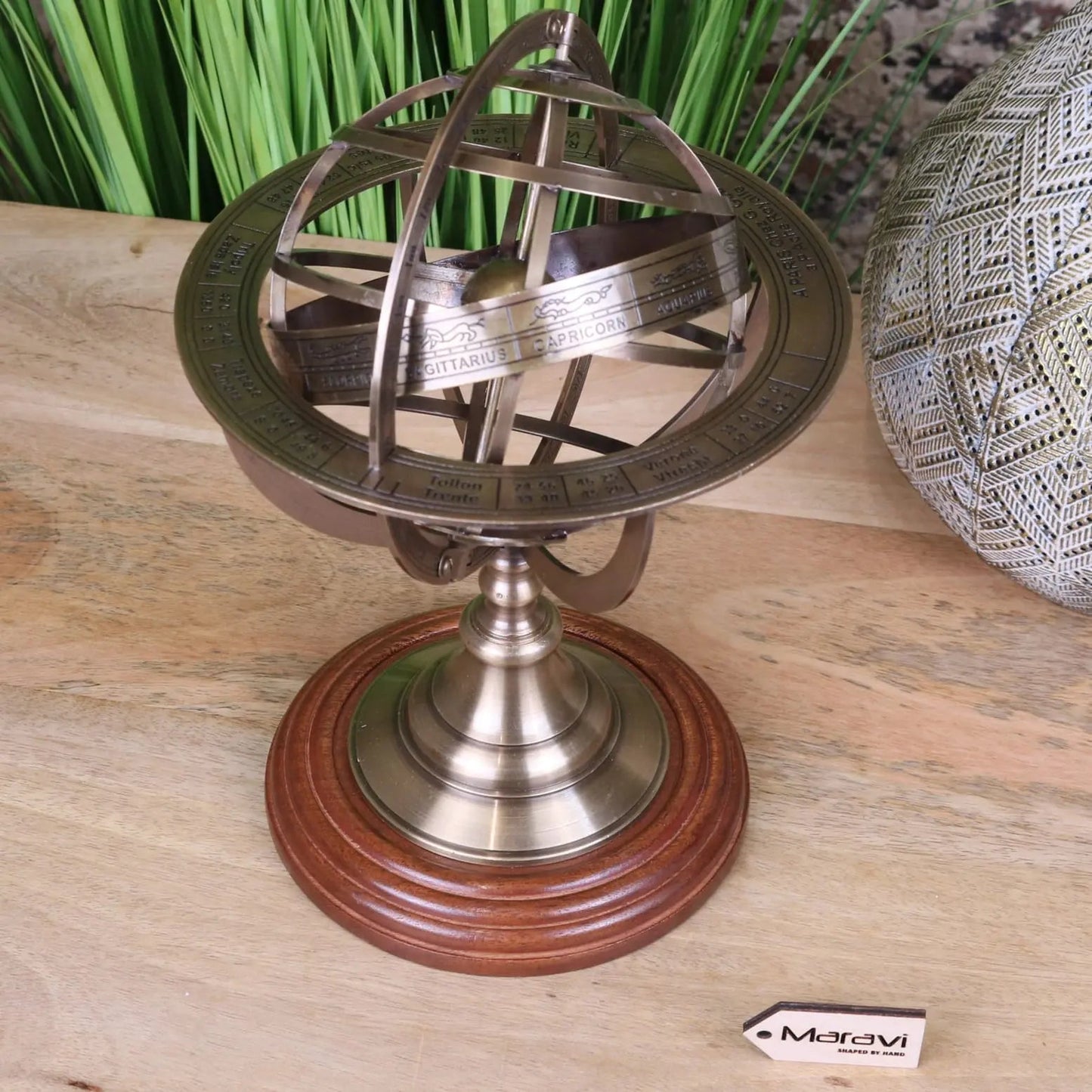 Ponnur Large Brass Armillary Sphere Ornament 30cm