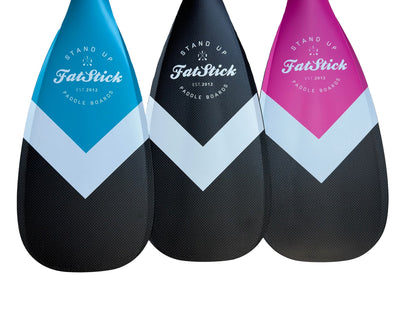 3 Piece Full Carbon Paddle Board Paddle - Blue/Pink/Black - With Free Bag