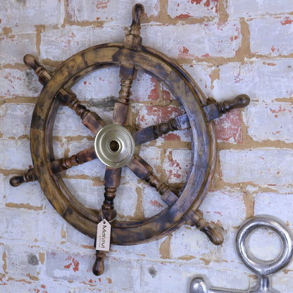 Naav Wooden Ships Wheel Natural Colour