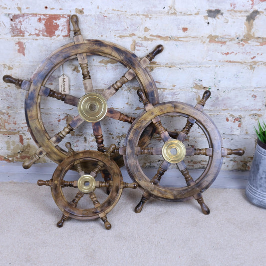 Naav Wooden Ships Wheel Natural Colour