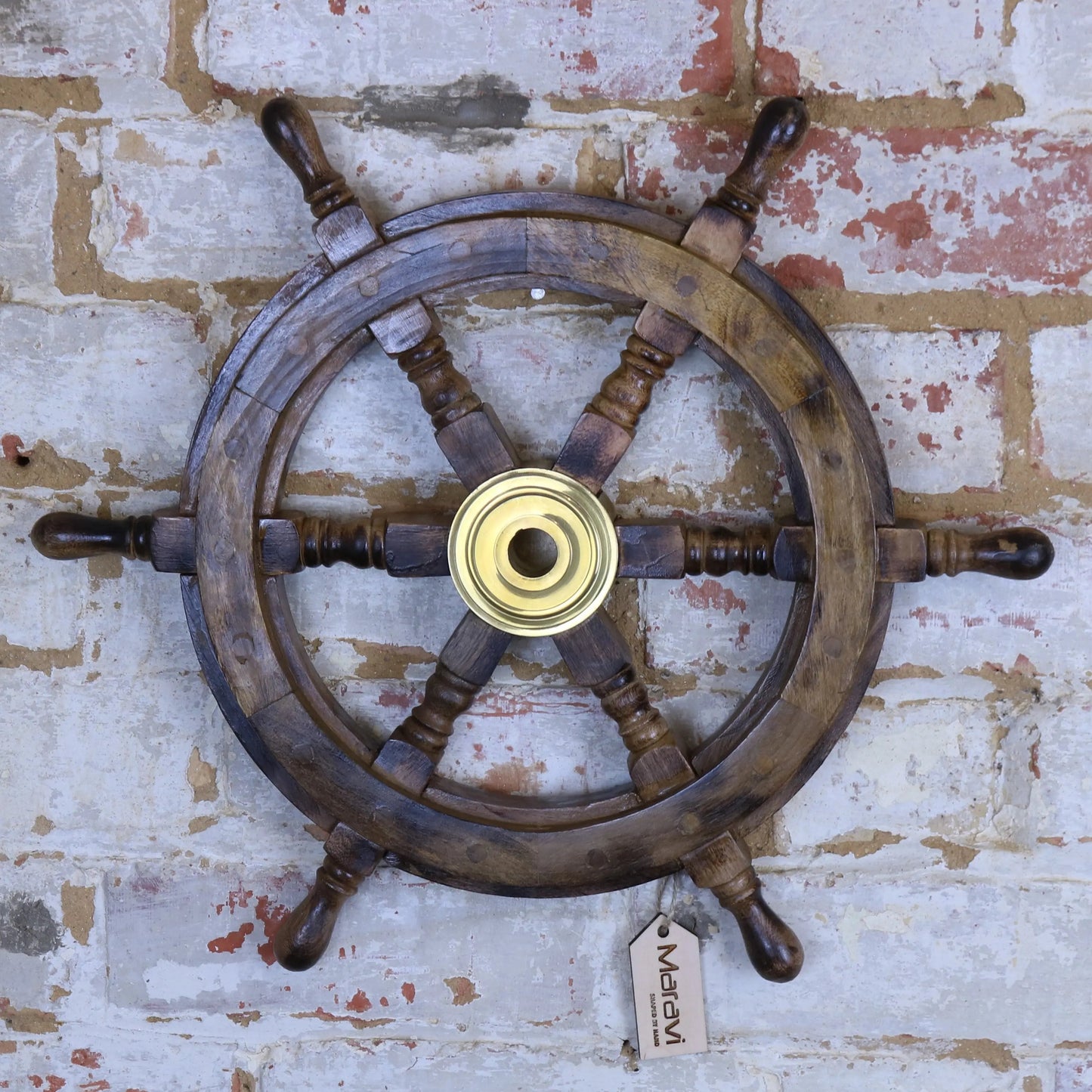 Naav Wooden Ships Wheel Natural Colour