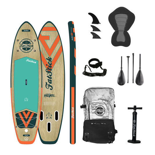 Wooden Menace 11'2 Inflatable Paddle Board | With Seat Koo