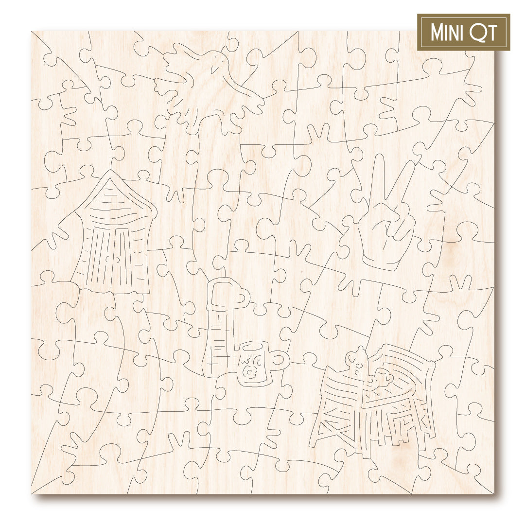 Bournemouth Beach Huts MINI QT Victory Wooden Puzzles