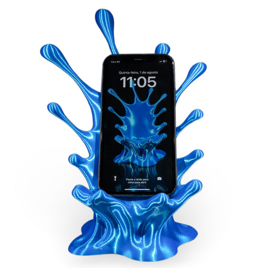 Water Splash Phone Holder | 3D Printed Desk Organiser with Cable Management