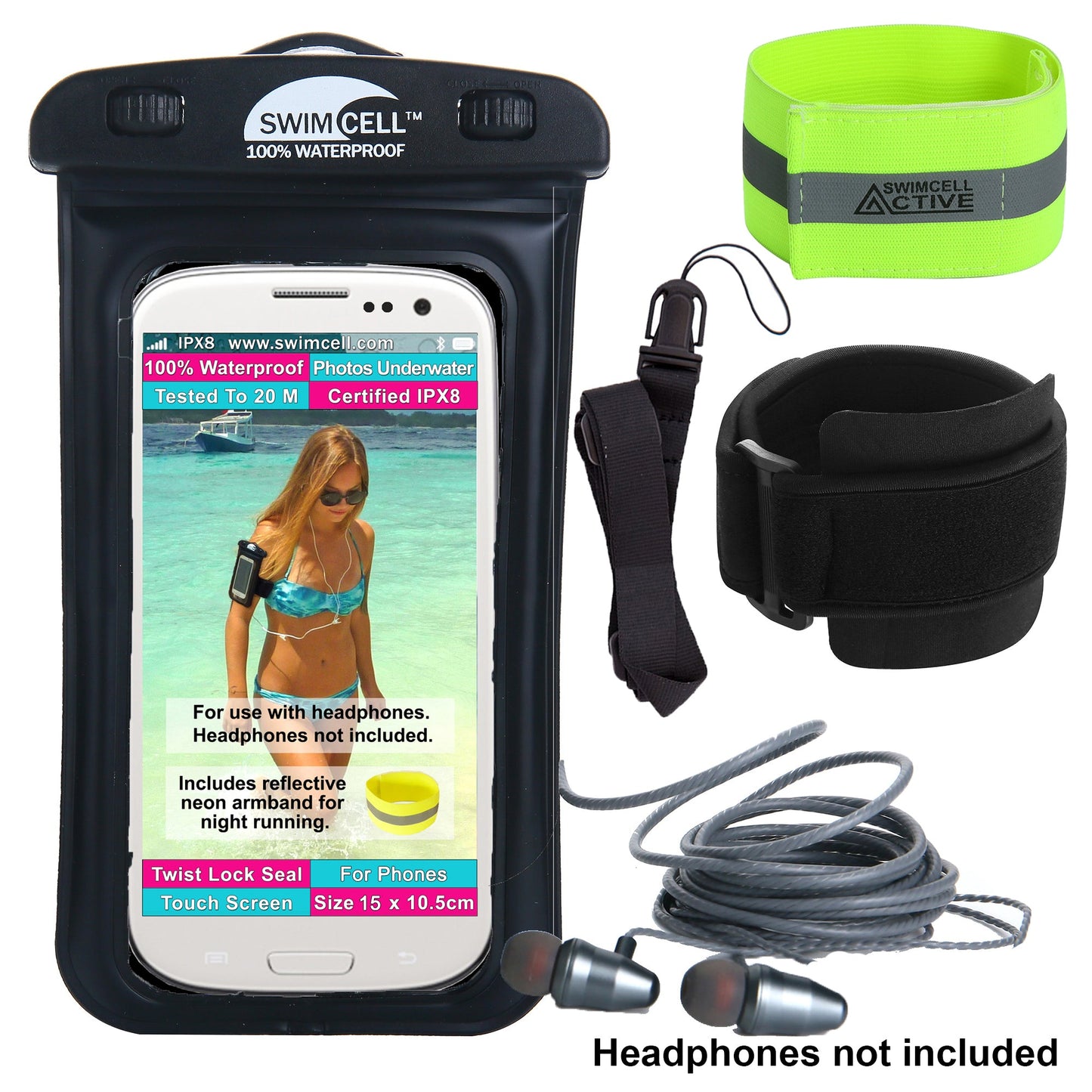 SwimCell Waterproof Phone Armband Case