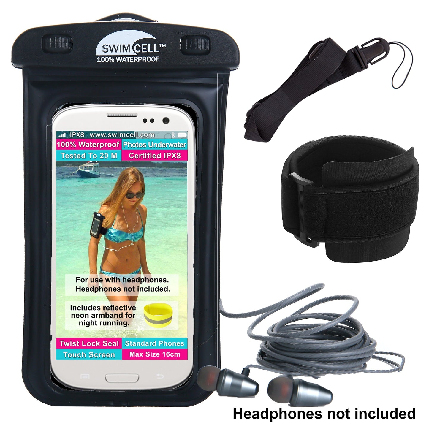 SwimCell Waterproof Phone Armband Case