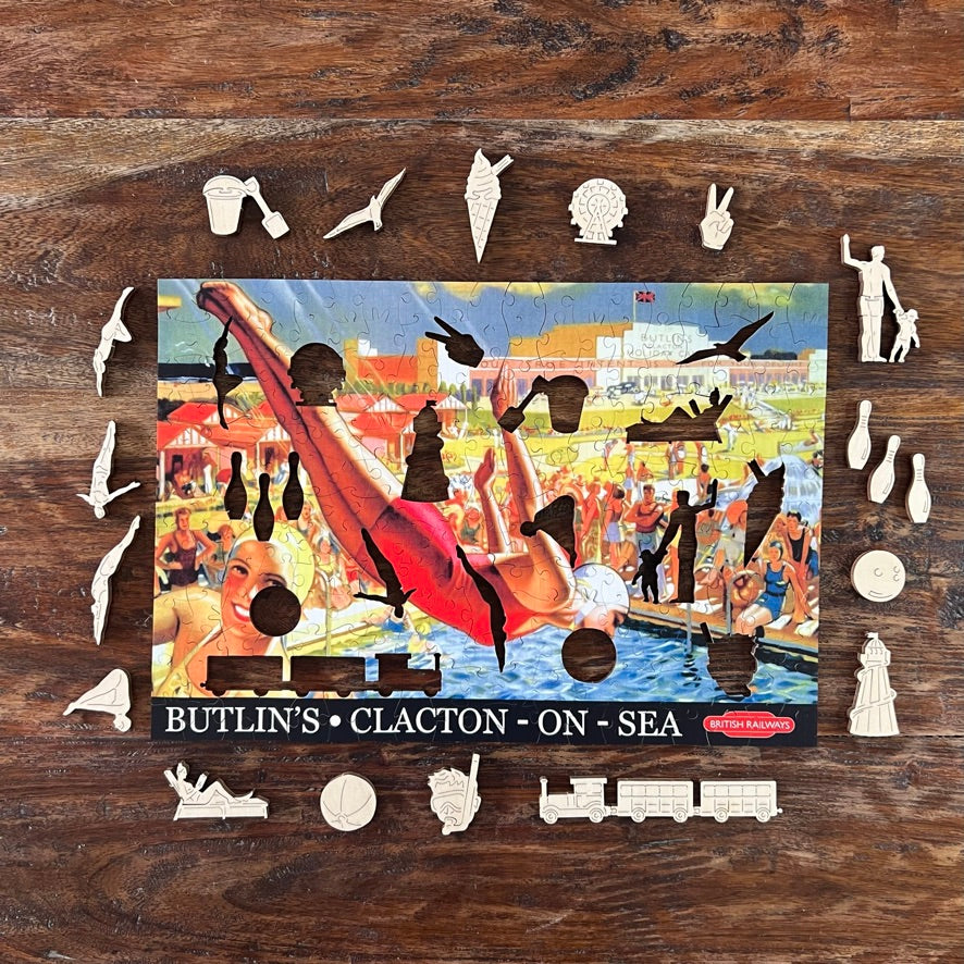 Vintage Poster - Butlin's - Victory Wooden Puzzles