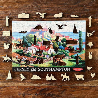 Vintage Poster - Jersey - Victory Wooden Puzzles