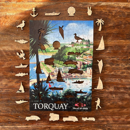 Vintage Poster - Torquay - Victory Wooden Puzzles