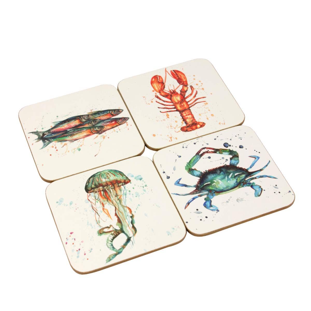 Meg Hawkins Coastal Creatures Coasters, Set of 4