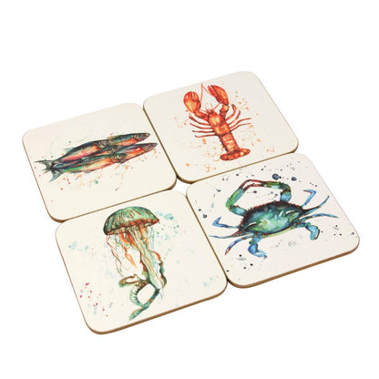 Meg Hawkins Coastal Creatures Coasters, Set of 4