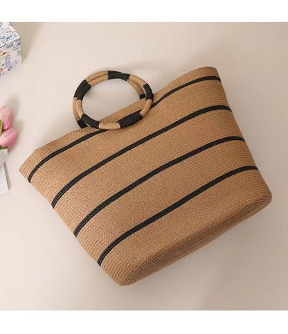Large Capacity Round Early Woven Summer All-matching Woven Beach Bag Handbag