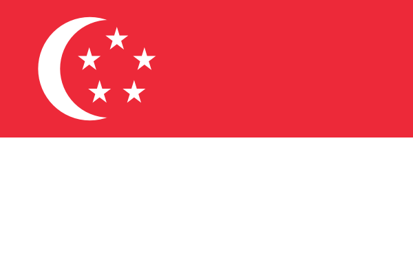 Singapore National Sewn Courtesy Flag