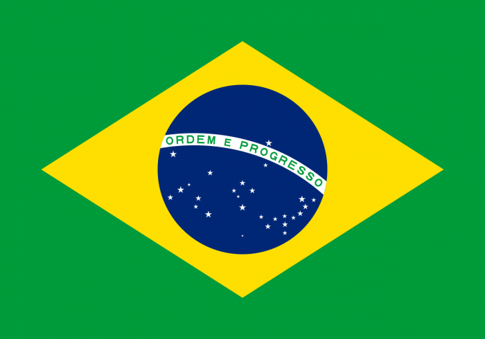 Brazil Sewn Courtesy Flag