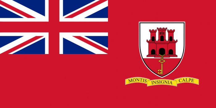Gibraltar Sewn Merchant Courtesy Flag