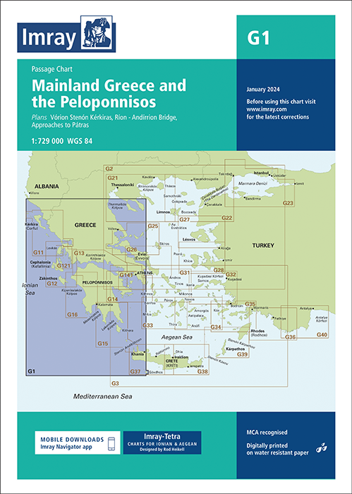 G1 Mainland Greece and the Peloponnisos (Imray Chart)