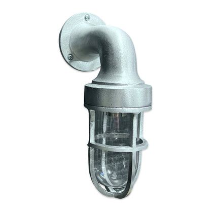 Shingham ~ Bulkhead Outdoor & Garden Wall Light | Cast Raw Pewter | 8 Inch