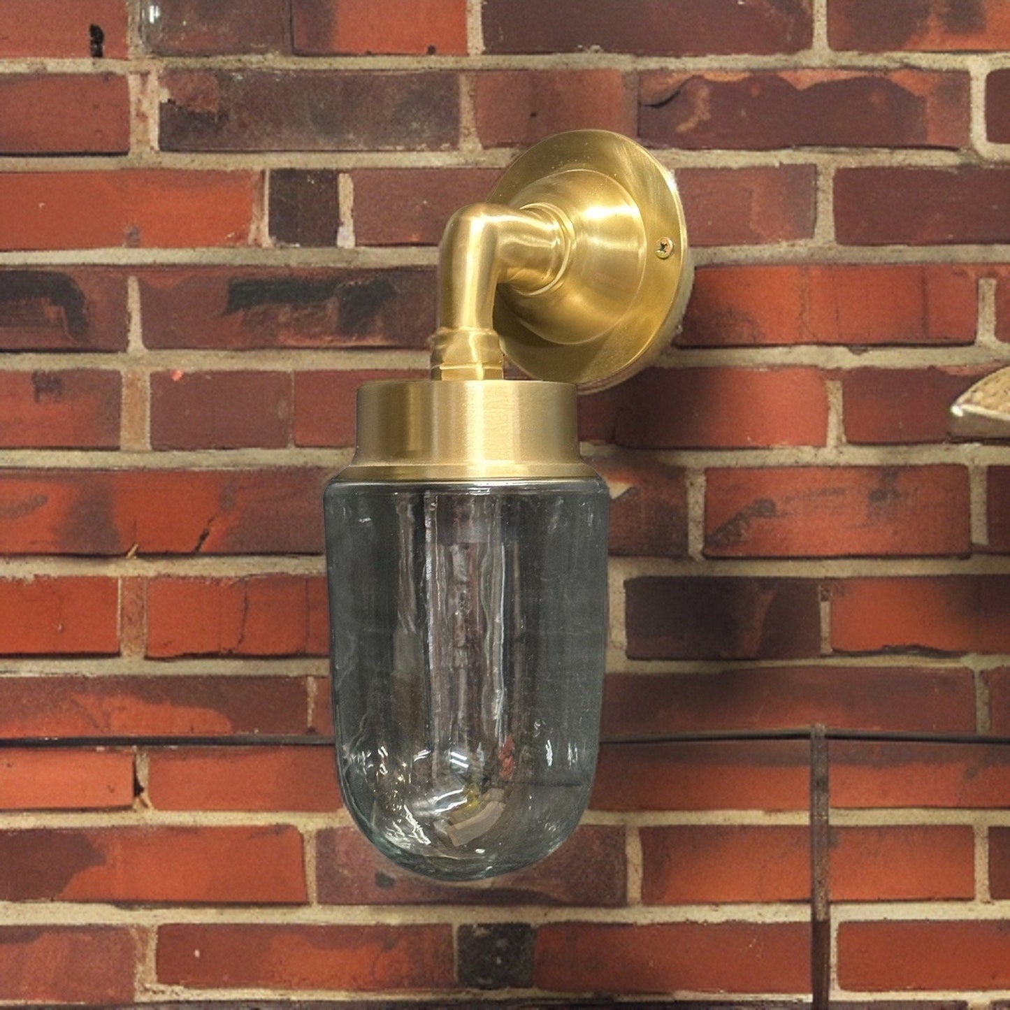 Paston ~ Bulkhead Outdoor & Bathroom Sconce Wall Light Solid Brass |  11.5 Inch