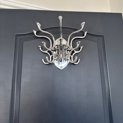 Metal Swivel Coat Rack - Polished Chrome Finish - Rustic - Handmade - Vintage Style | Art Deco