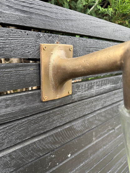 Langham ~ Raw Antique Brass Bulkhead Outdoor & Bathroom Sconce Wall Light | Cast Aluminium  |  Inch