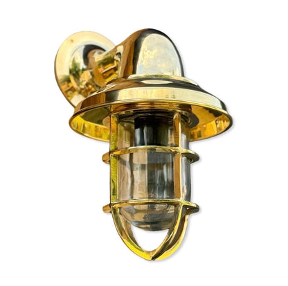 Wells ~ Solid Brass Bulkhead Outdoor & Bathroom Wall Light
