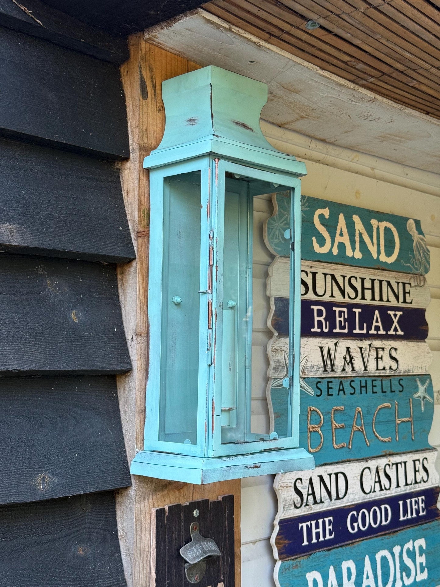 Reedham ~ Verdigris Flush Lantern Wall Sconce Light