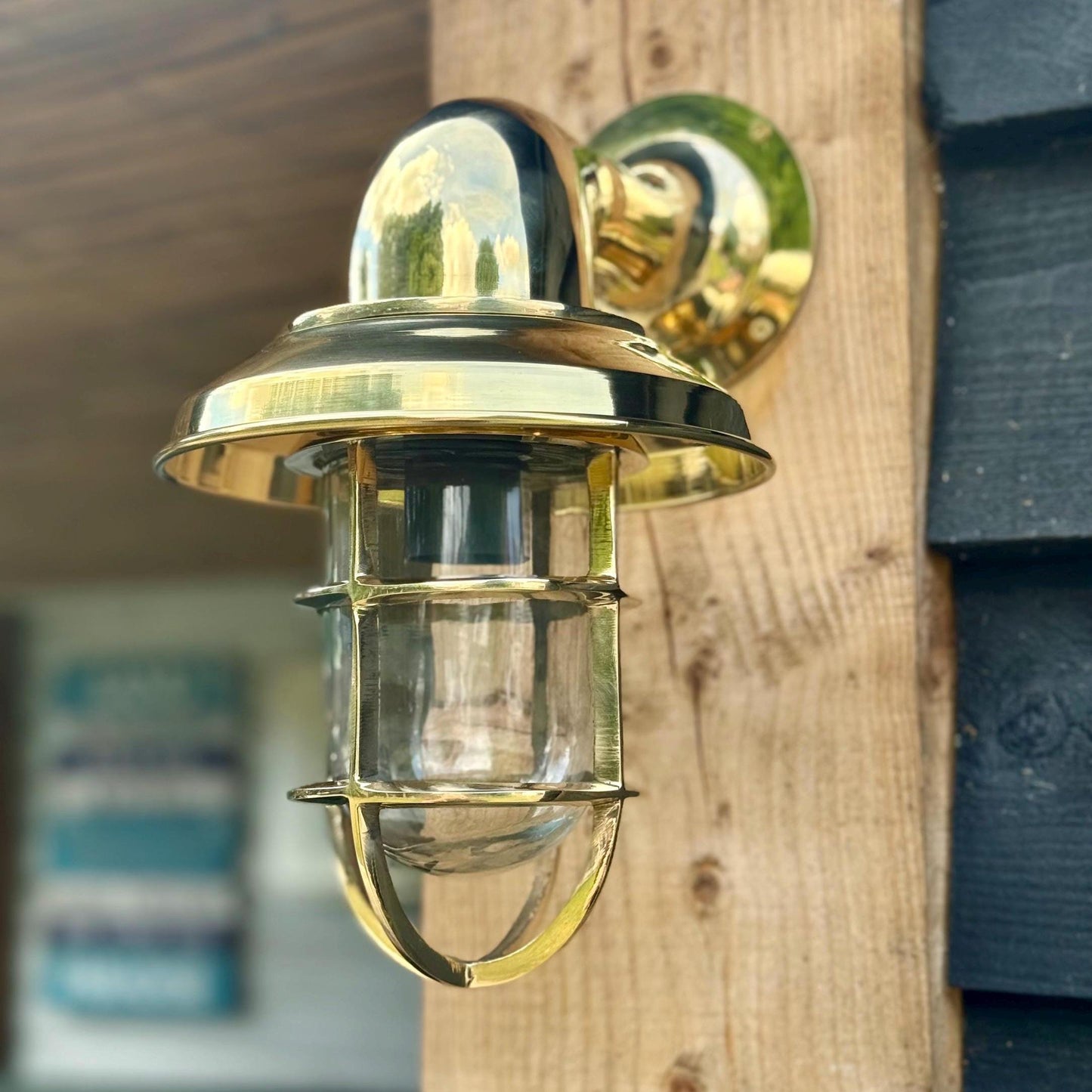 Wells ~ Solid Brass Bulkhead Outdoor & Bathroom Wall Light